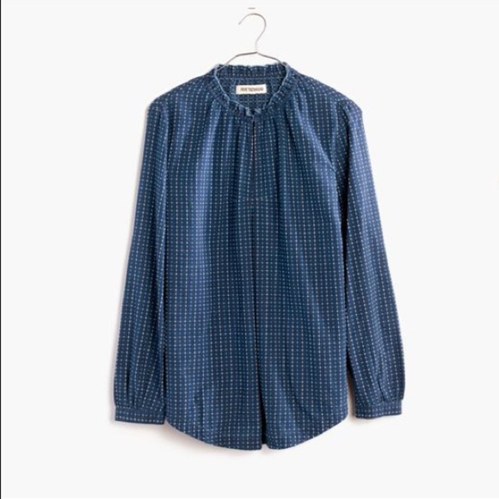 Madewell rivet and thread pullover top xxs